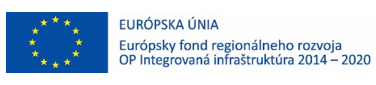Logo Európskeho fondu regionálneho rozvoja OP integrovaná infraštruktúra 2014 - 2020